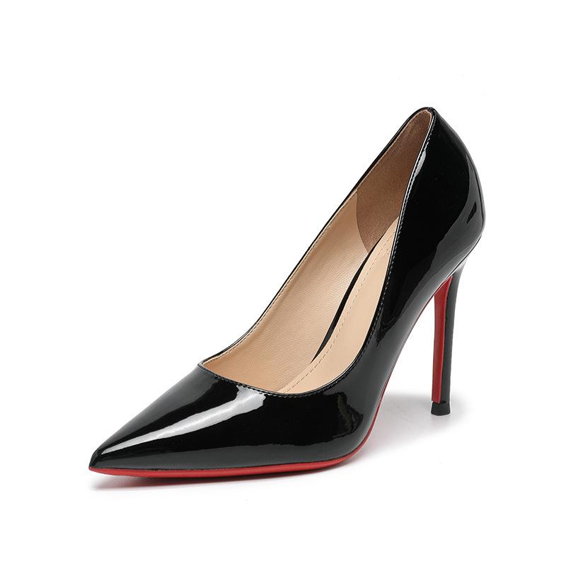 Name Sexy High Heels for Women with Red Sole Pointed Toe Thin Heel Nude Patent Leather Luxurious Elegant Red-Soled High Heels Suitable for Parties and Daily Wear Name Sexy High Heels for Women with Red Sole Pointed Toe Thin Heel Nude Patent Leather Luxurious Elegant Red-Soled High Heels Suitable for Parties and Daily Wear