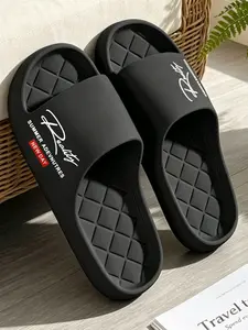 Men's stylish EVA indoor slipper slide sandals feature high elasticity, original soft touch, suitable for daily home and bathroom use. The simple design matches various outfits (Shoes run small; order one size up).