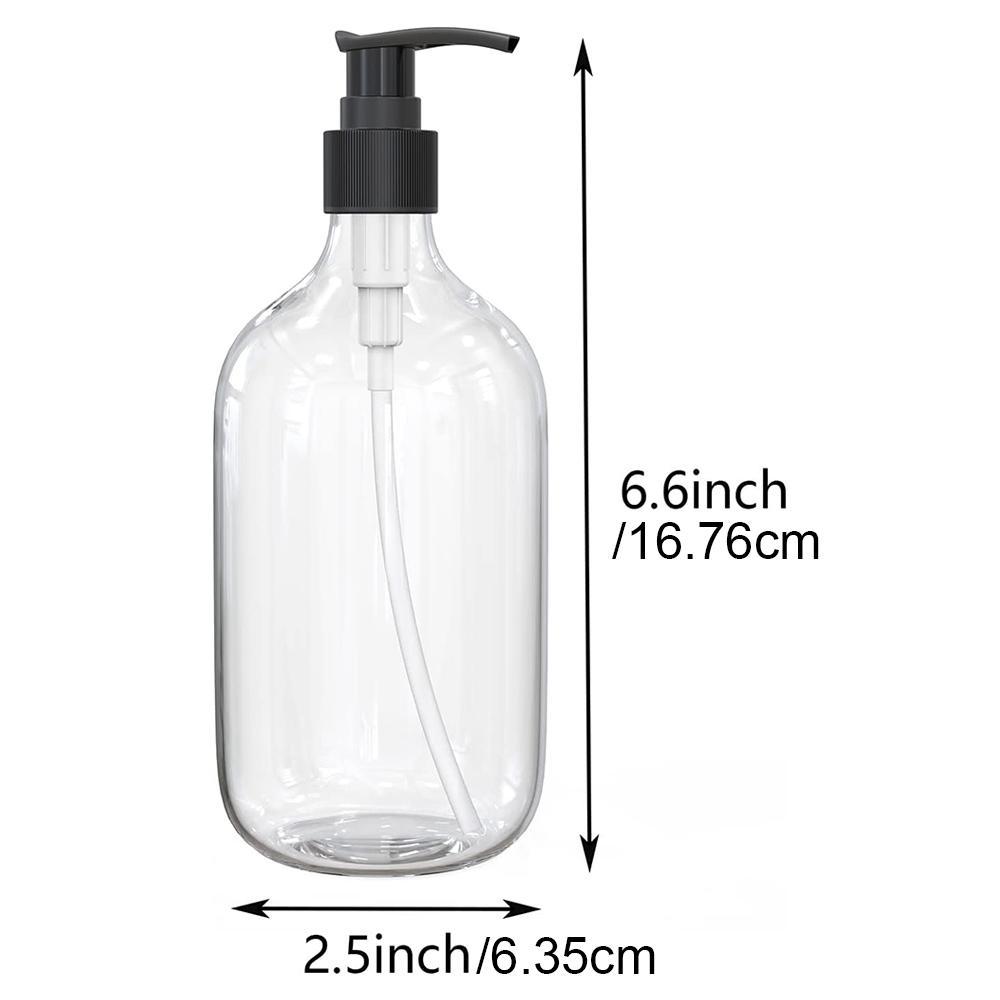 10oz Clear Plastic Pump Bottle, 2 Counts Soap Dispenser, Refillable Empty Bottle Container with Pump for Essential Oil Soap Lotion Shampoo, Storage Dispenser