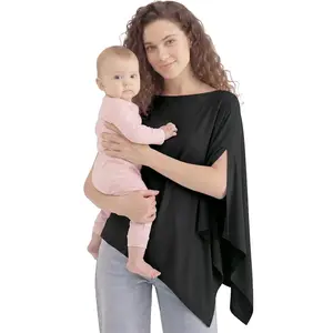 Nursing Cover for Breastfeeding, Soft Breathable Privacy Poncho, Multi-Use Breastfeeding Cover for Moms, Portable Nursing Shawl & Baby Blanket