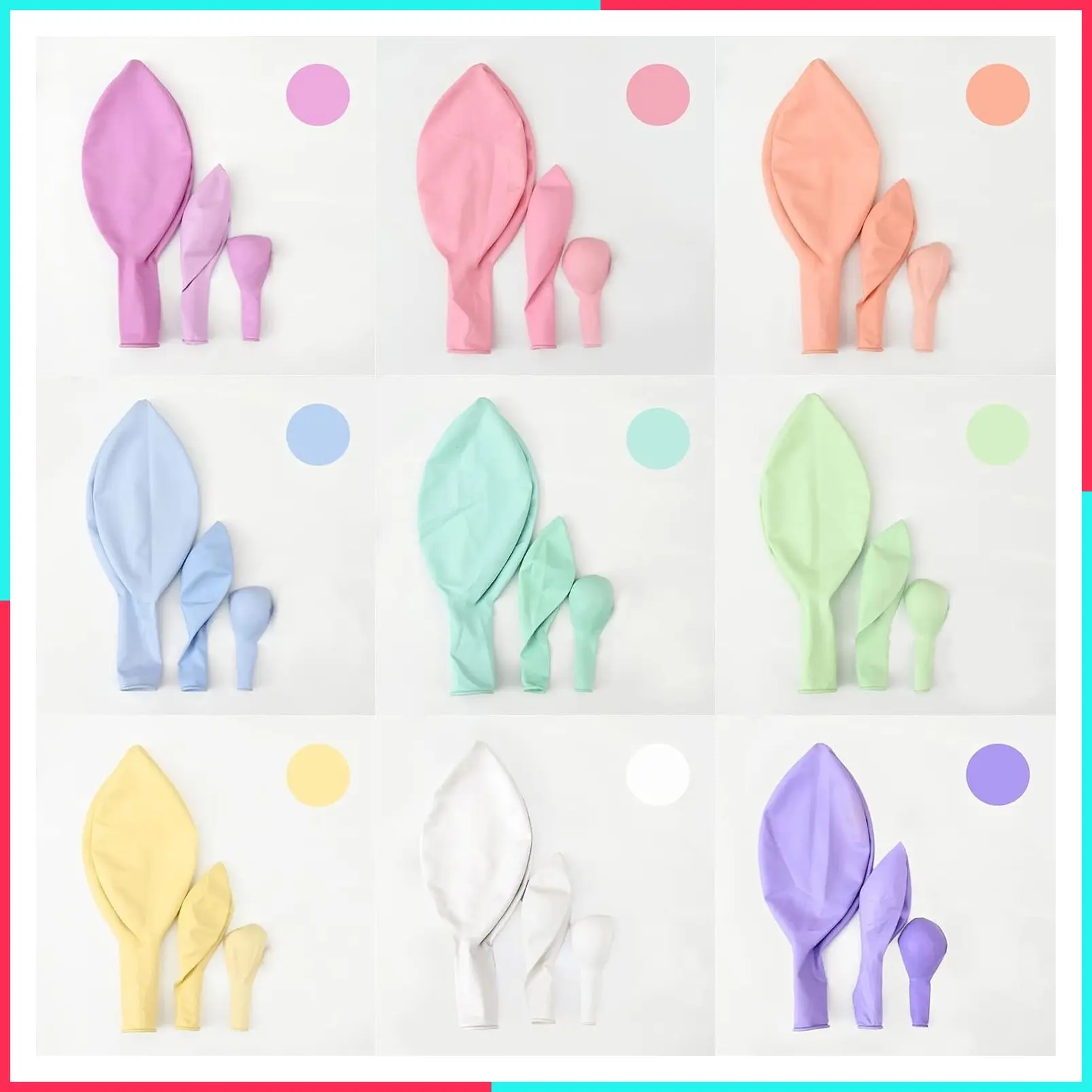 144Pcs Macaron Pastel Latex Balloons Mixed Sizes 5/12/18 Inch, 9 Rainbow Colors for Birthday, Wedding, Baby Shower, Unicorn Party & Holiday Decorations