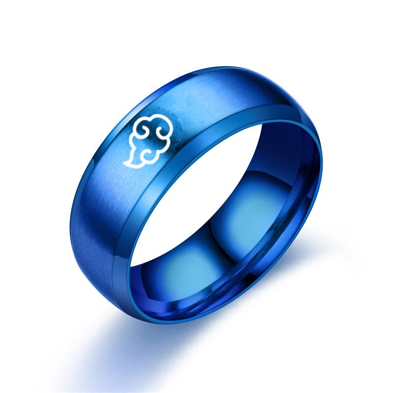 Anime Jewelry Ring Akatsuki Cloud Ring Stainless Steel 4 Color Finger Ring For Women Men Accessories