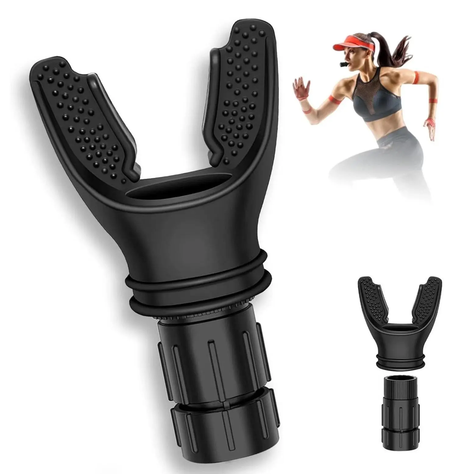 Running Breathing Trainer Device-2 Pack, Lung Breathing Trainer, Breathing Exercise Device, Running Supplies, Mini Breathing Training Equipment, Breathing Trainer for Working Out, Running Trainer for Fitness Training Adjustable Resistance Outdoorfun