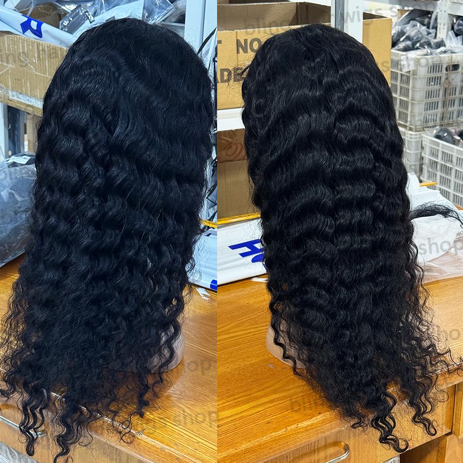 Bling Hair Human Hair Wig Deep Wave 13x4 13x6 Transparent HD Lace Frontal Wig for Women Pre Plucked Brazilian 4x4 Lace Closure Wig Curly 30 Inches 180% Natural Hairline TikTokShopHolidayHaul