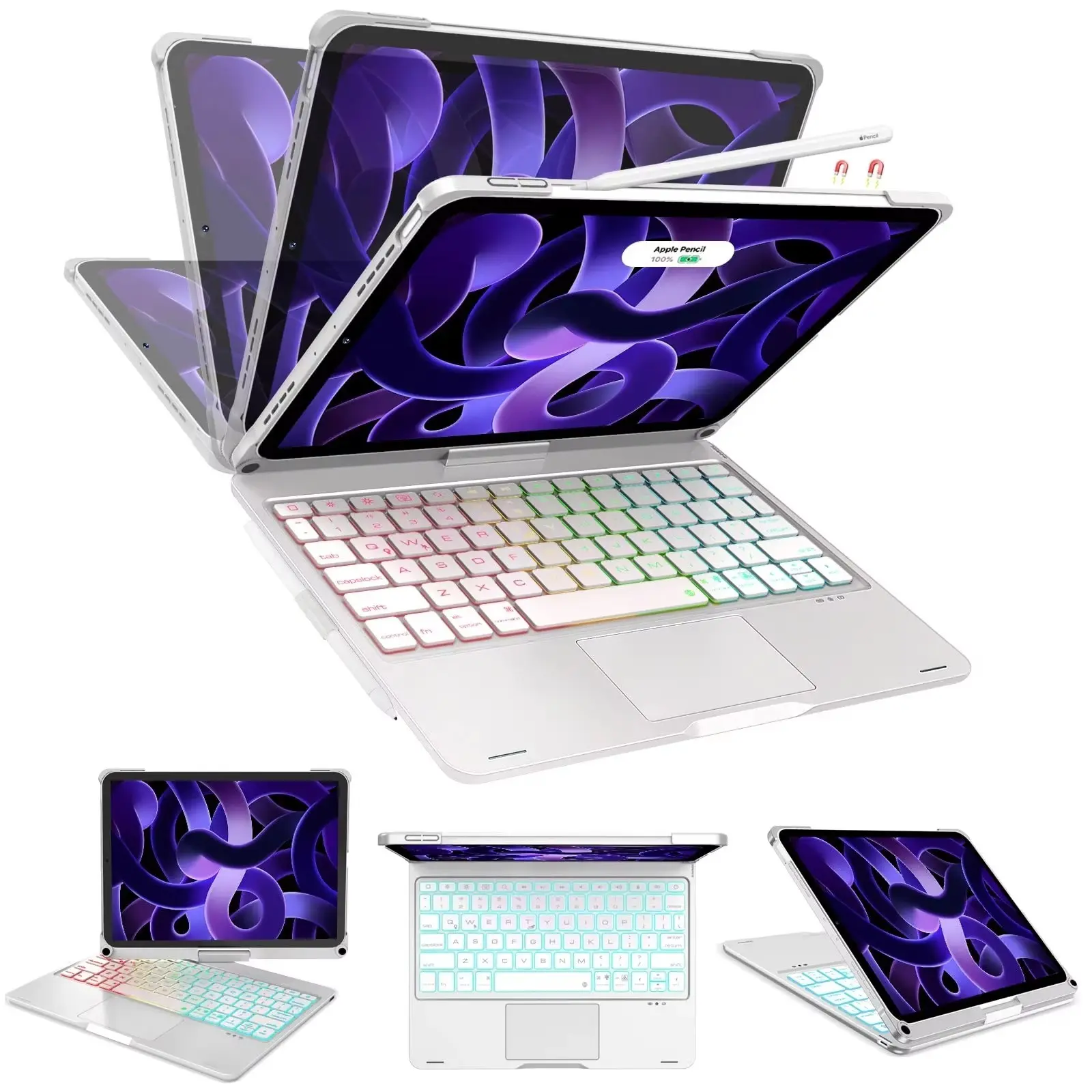Magic Keyboard for iPad A16 Case, 12th 11th 10th Gen, 10.2 7 8 9th Smart Cover, Pro Air 11 Pro 11, Magnetic Case with Touchpad