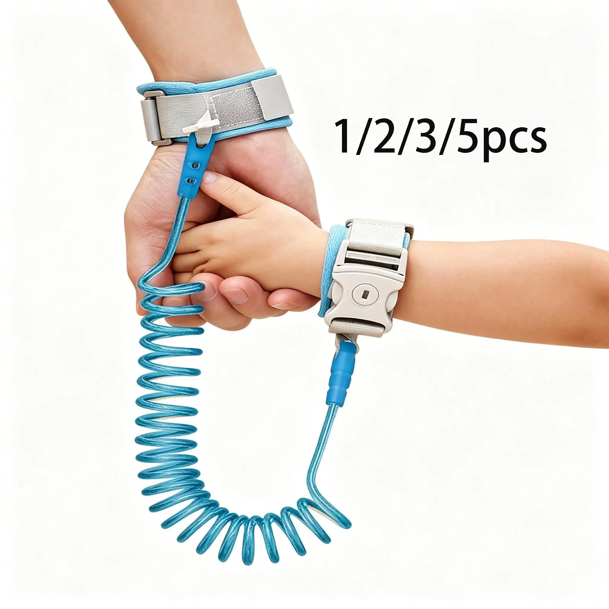 Child Safety Wrist Strap, Adjustable Spring Leash, Outdoor Travel Kids Anti-Loss Rope, Stretchable Security Bracelet, Upgrade Version