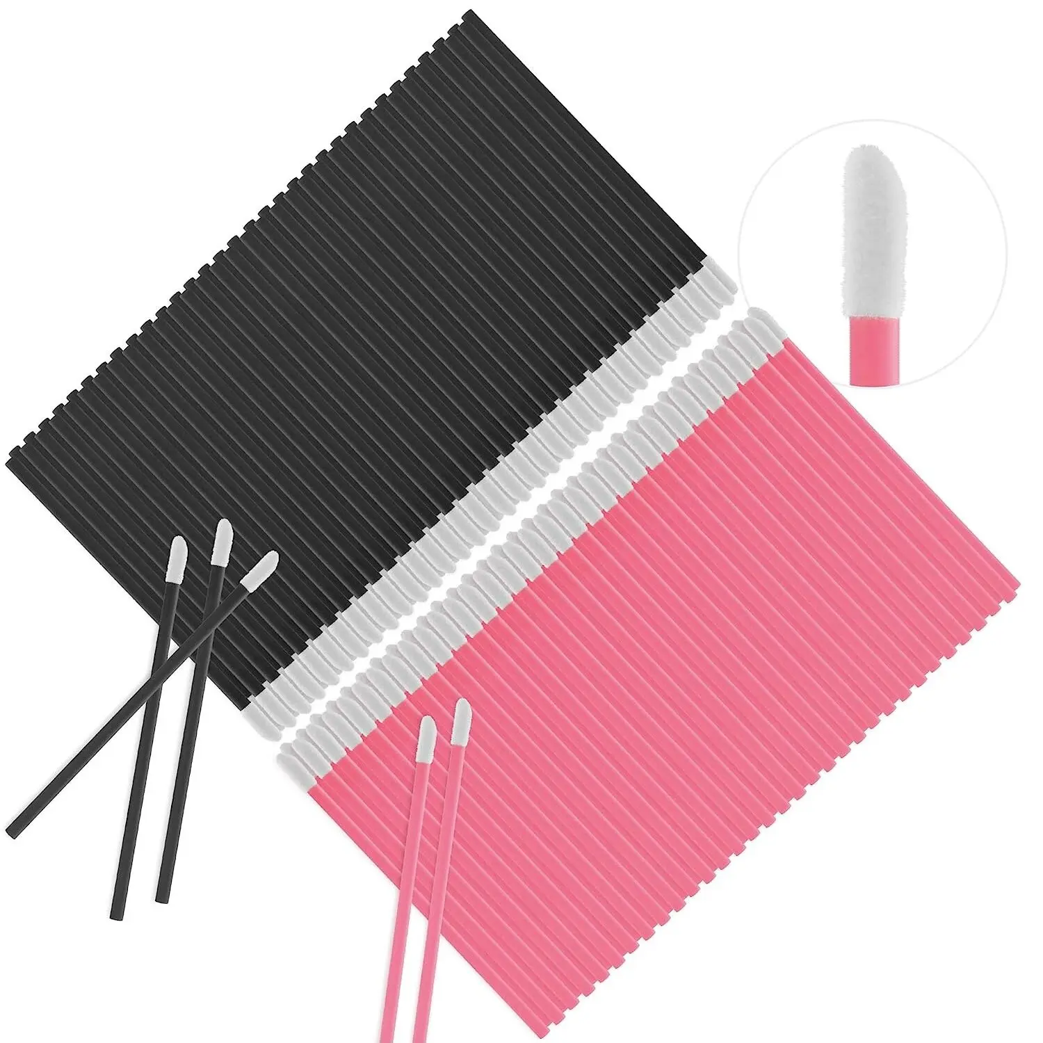 100 pieces of hollow lip brush sticks, hair salon makeup tools, suitable for all skin types, suitable for daily use as lip makeup brushes