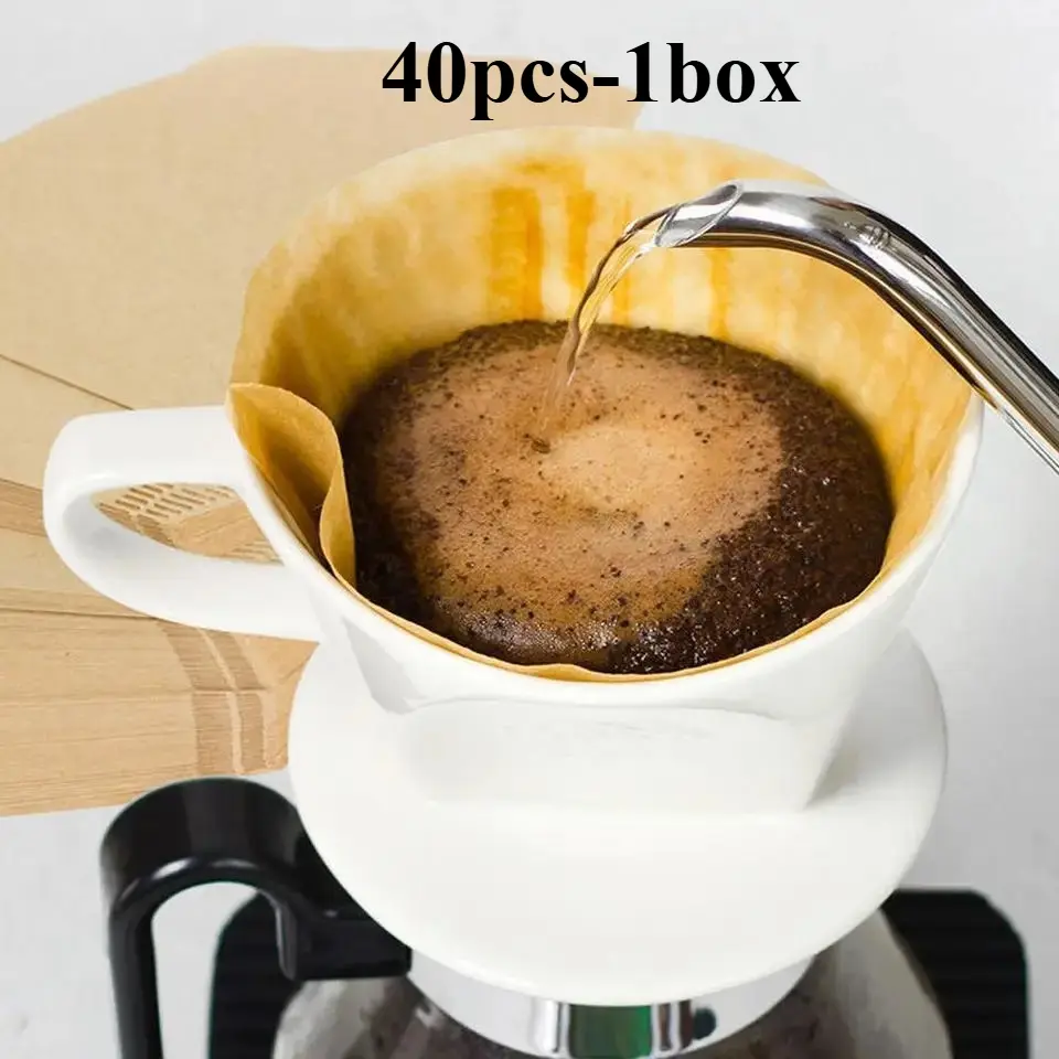 40 Pcs/Set  Disposable Coffee Filter Pods Biodegradable Paper Coffee Filter Sustainable Coffee Brewing Filter Coffee Filter Pape