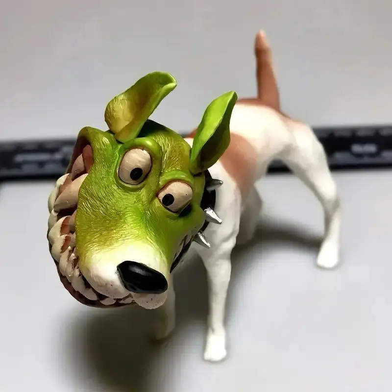 Horror-Inspired Resin Dog Figurine with Spiked Collar - Gothic Collectible Sculpture, Unique Room Decor with Graphic Detail for Bedroom, Living Room Display