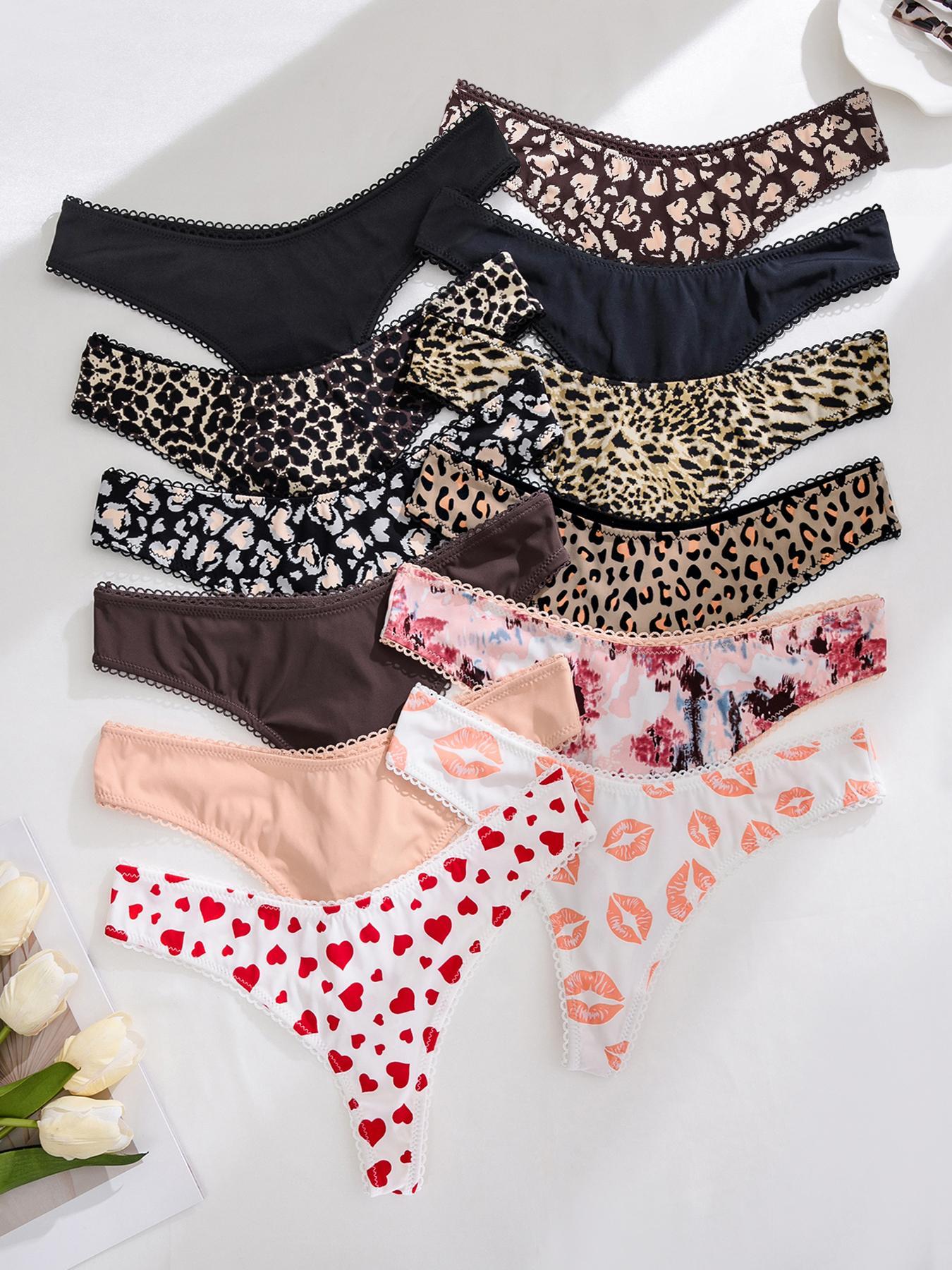 Women's All Over Print Thong, Soft Comfy Breathable Knicker for Daily Wear, Underwear for All Seasons, Fashion Comfy Underwear