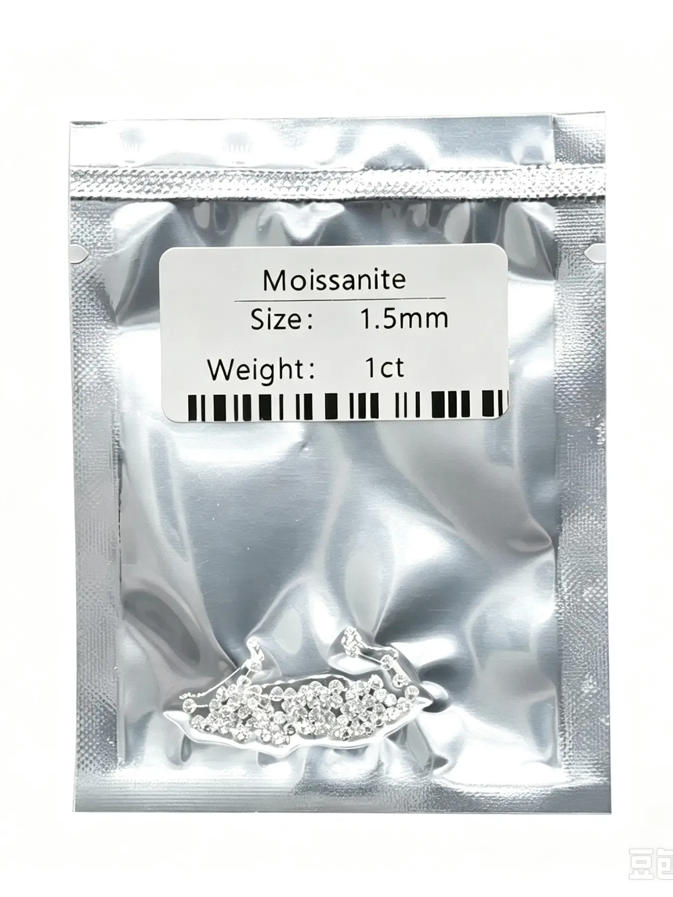 Moissanite Small Fragments Raw Stone Eight Hearts Eight Arrows Handmade Accessories, Diameter 1.5mm, Bag Packaging, Wedding Jewelry