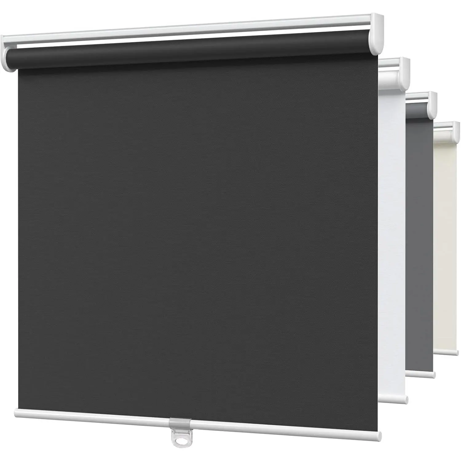 Blackout Cordless Roller Shades, Room Darkening Free-Stop Roll Up Blinds for Windows, Pull Down Blocking Blind for Home and Office, Easy to Install, 35" W X 72" H, Black