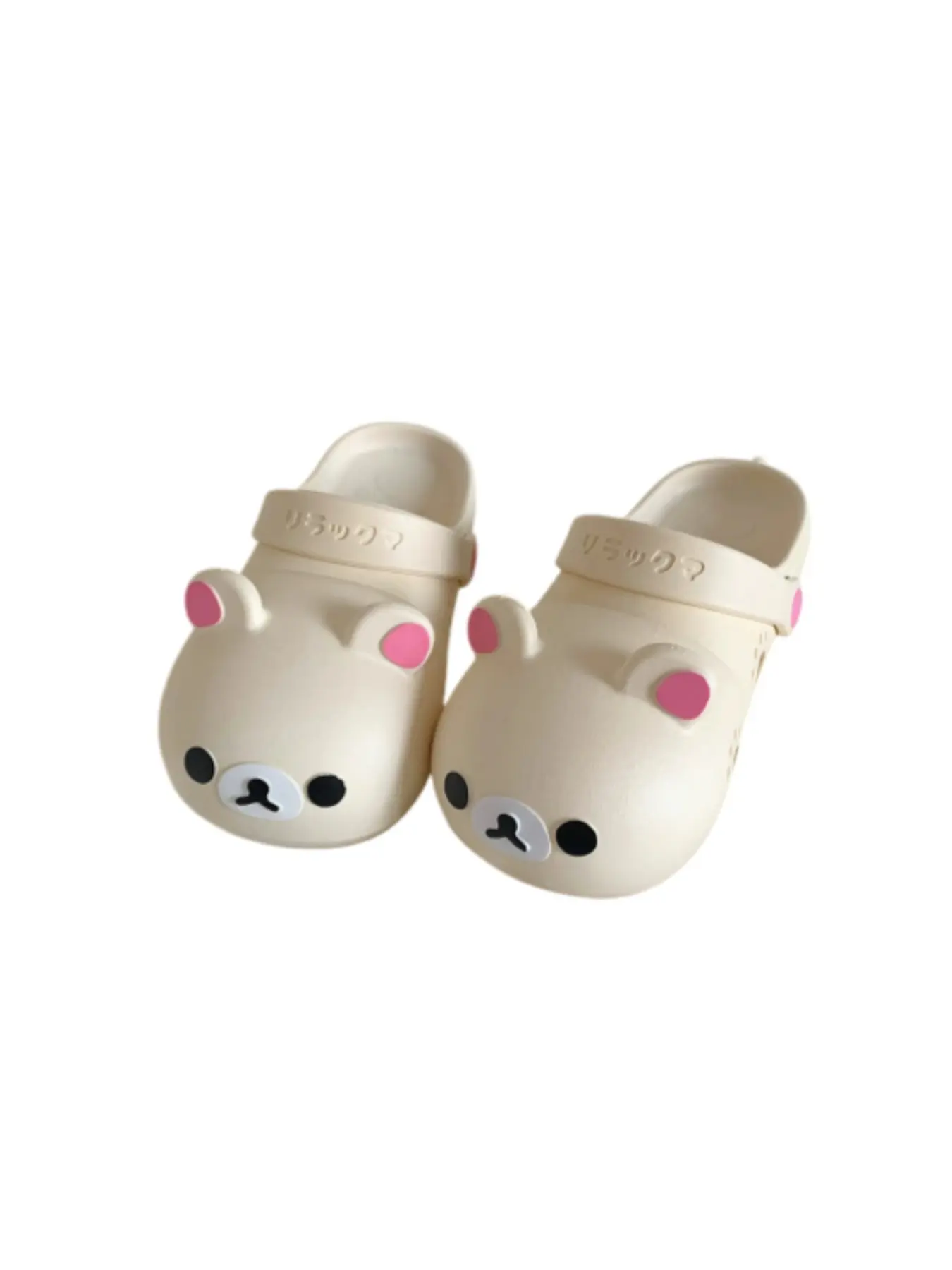 Cute Cartoon Clogs for Women, Kawaii Bear Ear Slip On Sandals, Non-Slip pvc Casual Outdoor Slippers for Indoor Outdoor Beach