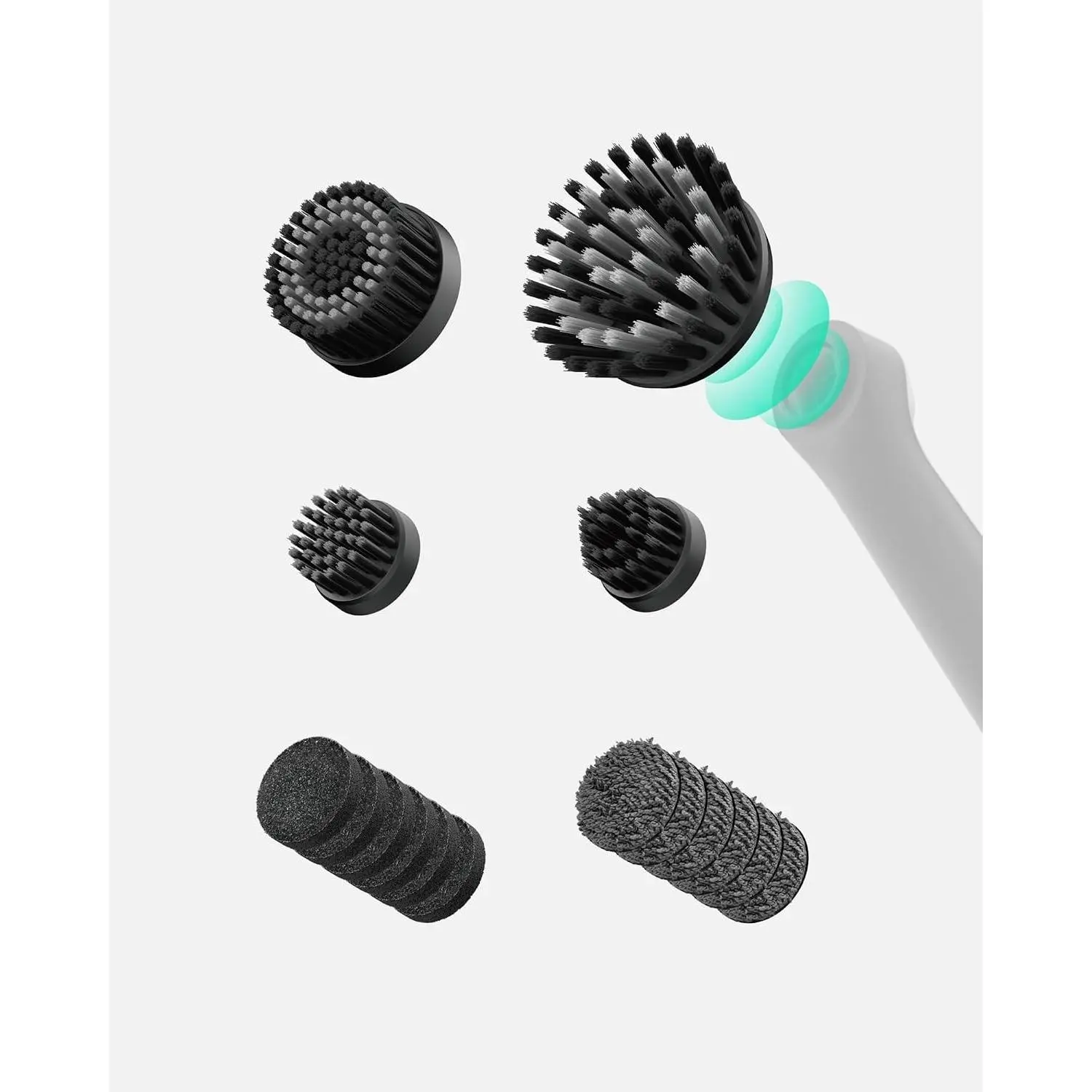 16 PCS Wand™ Grout Brush Replacement Heads - Cordless Spin Scrubber Accessories, Exclusively for Electric Scrubbers, Ideal for Tiles, Grout, Corners