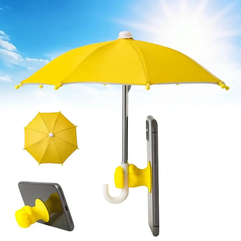 Fist-Shaped Silicone Phone Umbrella Stand with an Adjustable Sun Shield for UV Protection - Universal Suction Cup Mount for Outdoor Use, Phone Suction Pad, Accessories, Mobile Mount