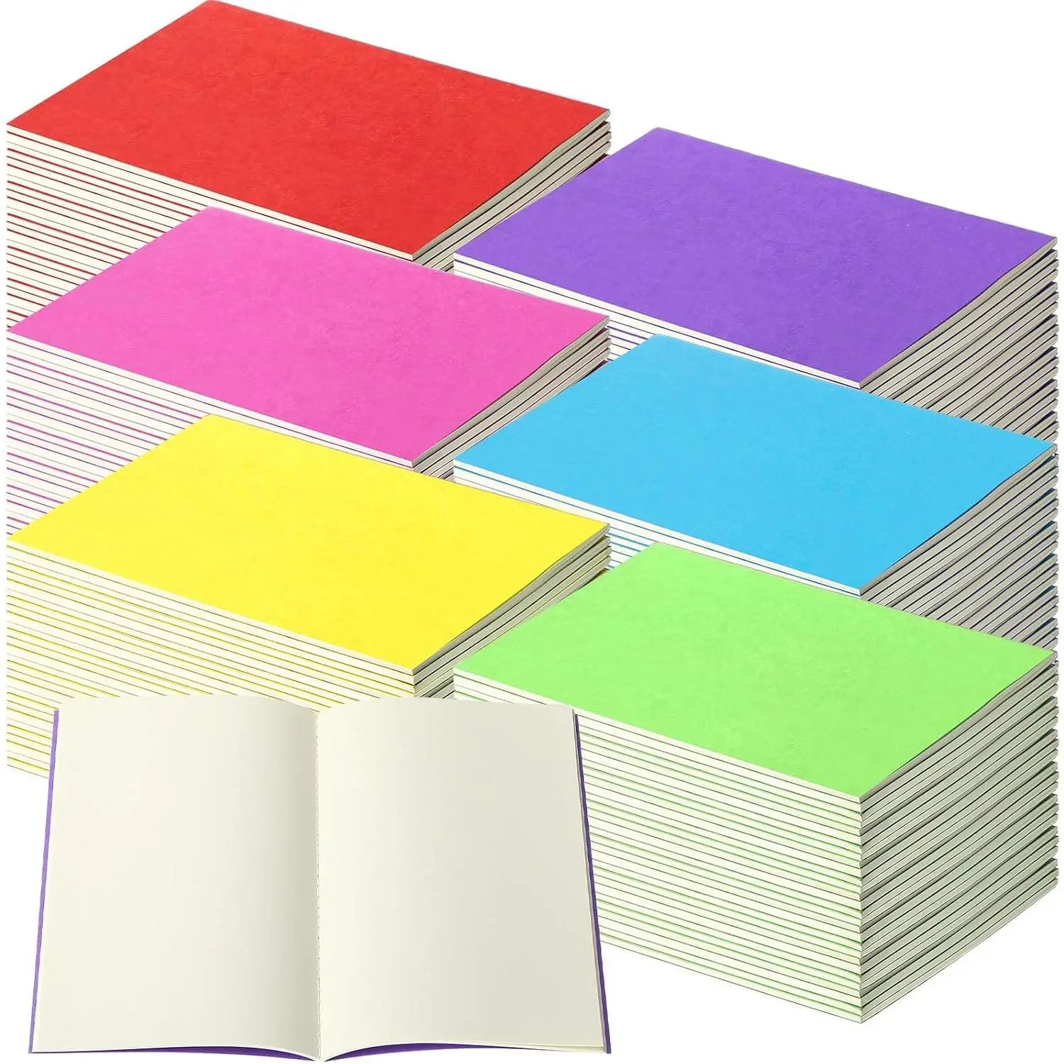 30 count A5  Notebooks Blank Journal Bulk Unlined Paper Sketchbooks Composition Notebooks 60 Pages 8.3 x 5.5 Inch for Students Office School  to School Supplies(Bright Color)