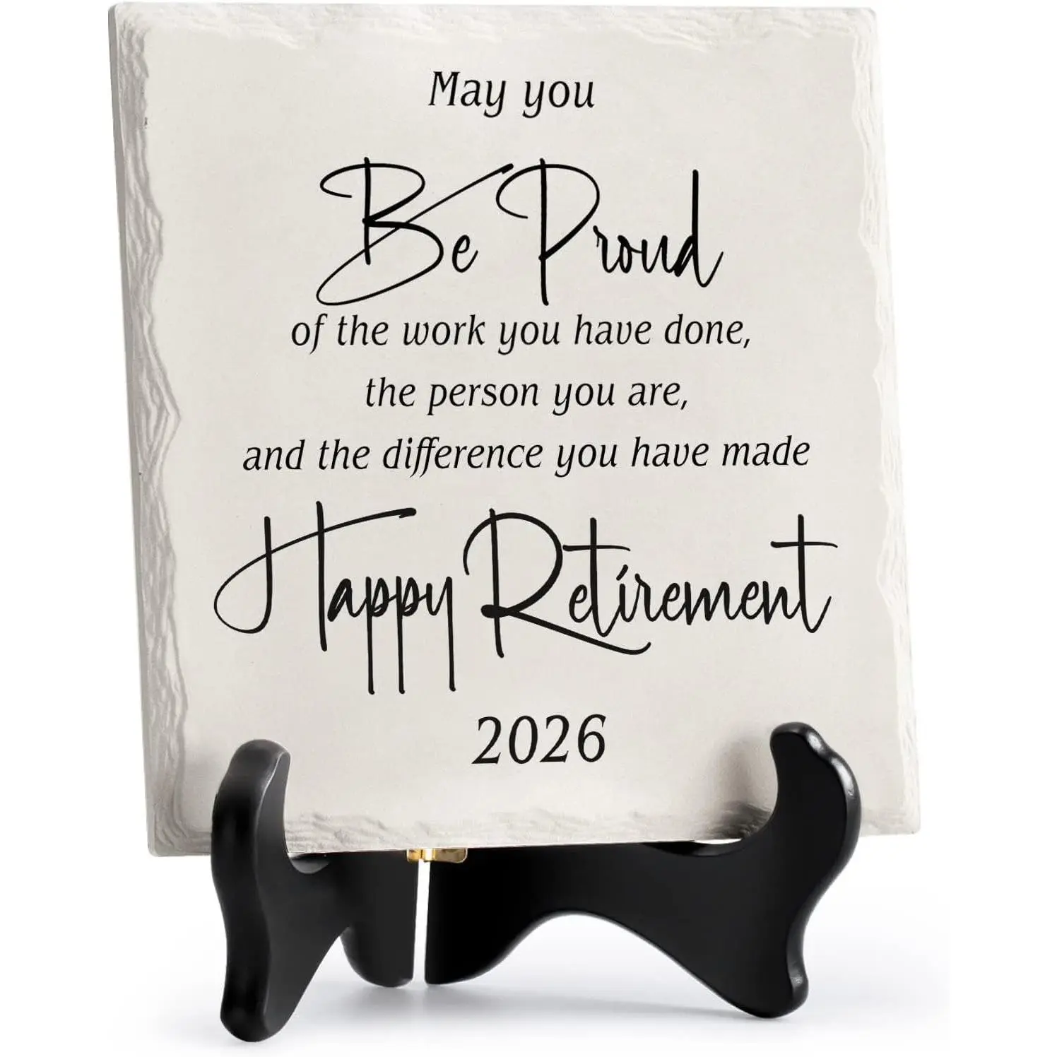 Retirement Gifts for Women Men 2026 Retirement Party Decoration Ceramic Plaque 6"x6" Happy Retirement Table Decor Sign for Teacher Nurse CoworkerGift