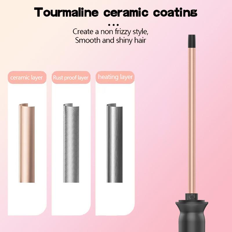 Mini Hair Curler for Women & Men, 9mm/13mm Super Fine Ceramic Coated Barrel, Professional Styling Tool for Curly Waves