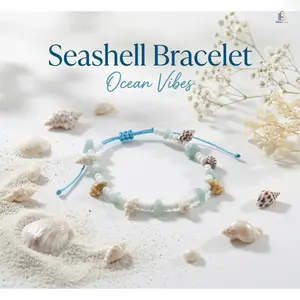Ocean Style Seashell Anklet, Viral Braided Irregular Chip Stone Rice Bead Foot Bracelet, Adjustable Woven Ankle Jewelry, Unisex Versatile Beaded Anklet for Beach Vacation, Casual Daily Outfit & Summer Boho Styling