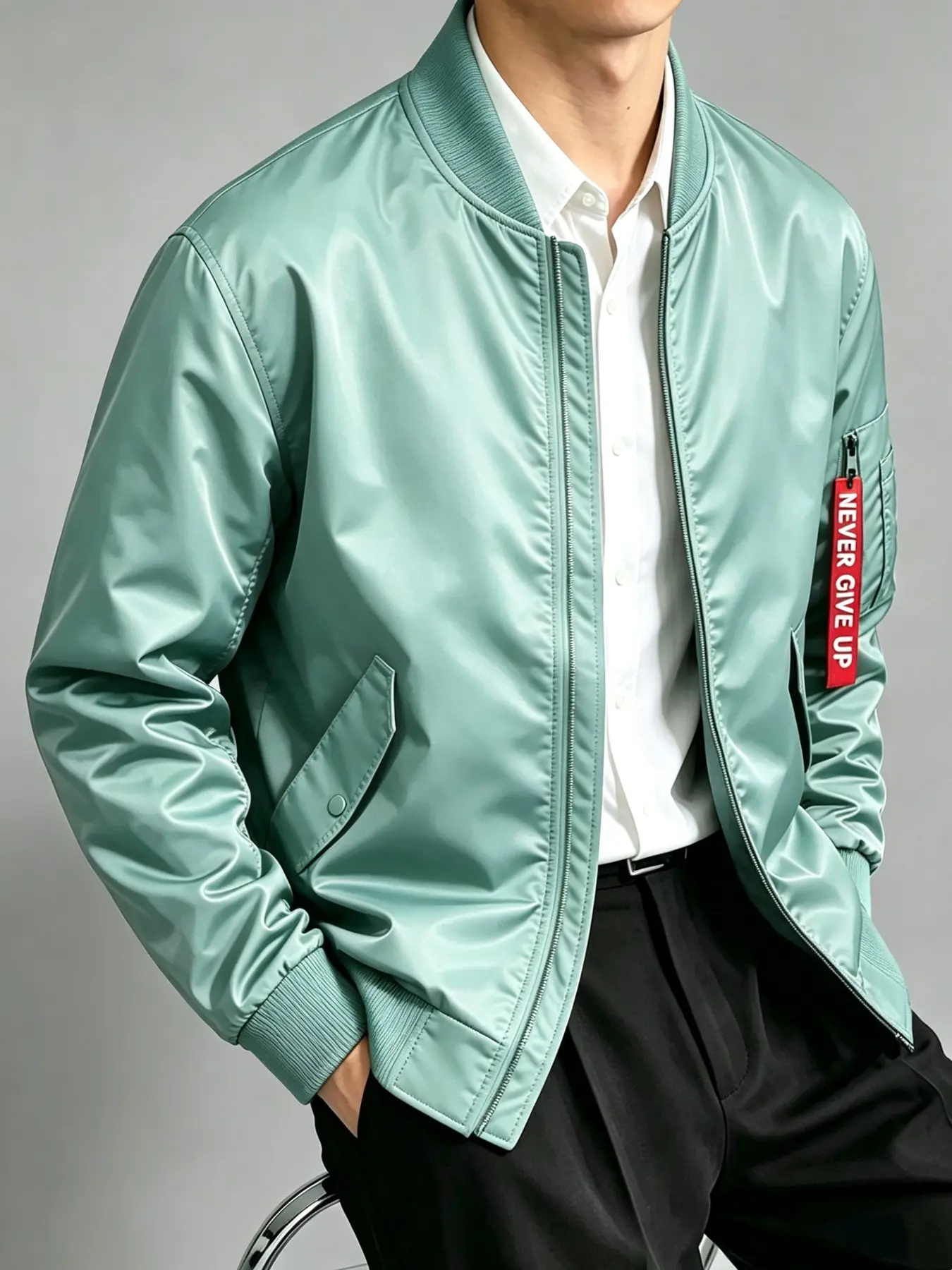 2026 New Men's Workwear Casual Outdoor Sports Baseball Jacket, American Pilot Coat, Slim-Fitting, Plain Surface, Lightweight Design