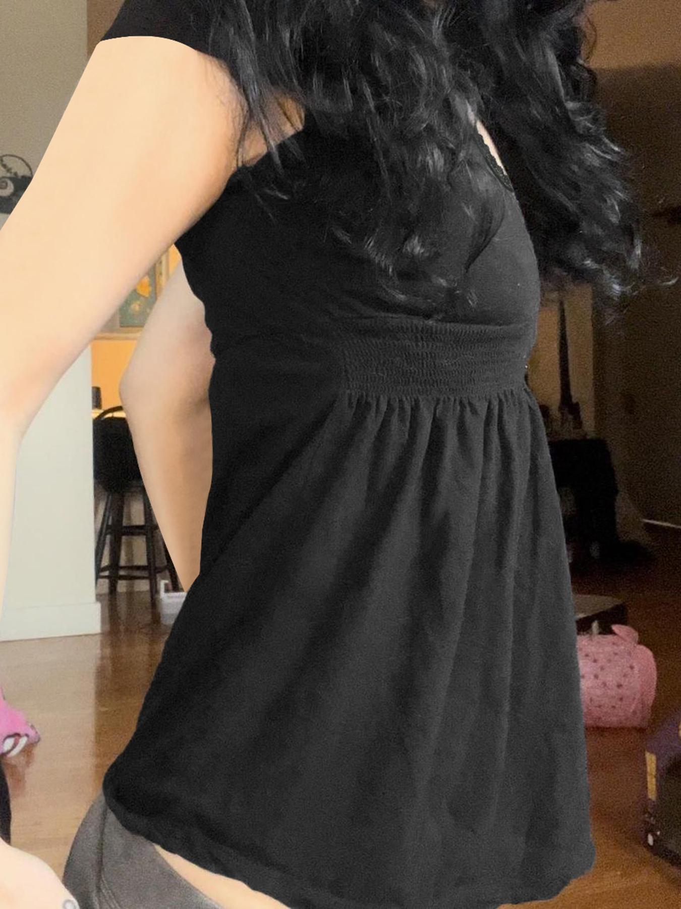 Women's Plain V Neck Tee, Casual Short Sleeve T-shirt for Summer, Ladies Clothes for Daily Wear, Top