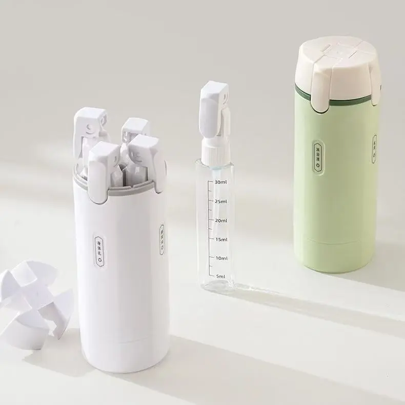 Travel Vacuum Squeeze Bottle Set 4-in-1, Leak-Proof & Multi-Purpose Refillable Containers for Trips