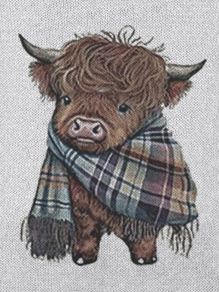 Women's Cartoon Animal Print Round Neck Sweater, Casual Long Sleeve Crew Neck Jumper for Fall & Winter, Fashion Women's Knitwear for Daily Wear, Tops