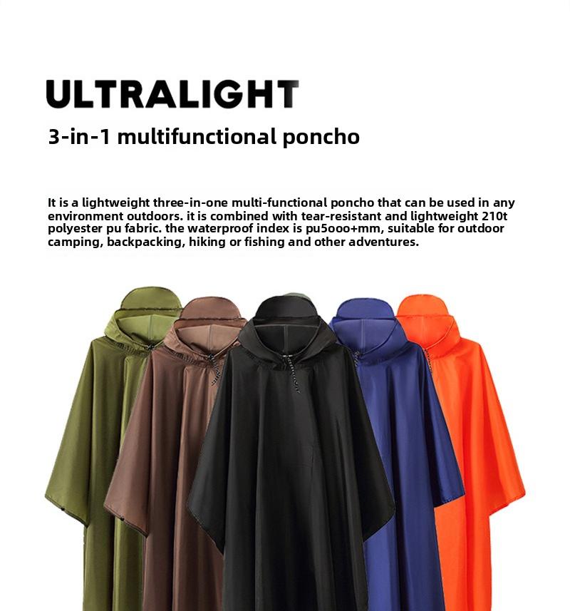 Multipurpose cape raincoat riding outdoor hiking waterproof cape breathable adult tactical poncho
