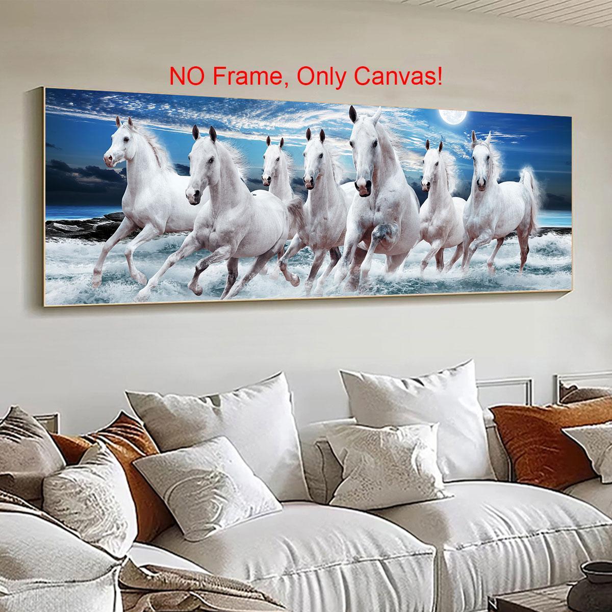 Running Horse Pattern Canvas Poster without Frame, 1 Count Creative Animal Canvas Painting, Wall Art Decor for Home Living Room Bedroom Office
