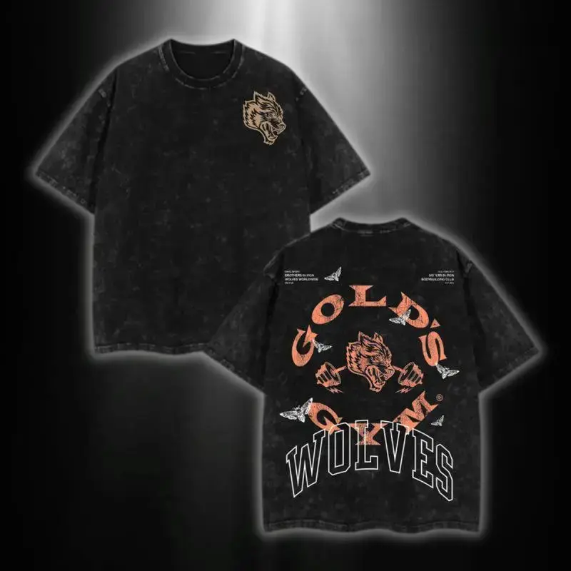 Darc Sport Gold Gym Oversized Legacy Iron Edition Cotton T-Shirt - Menswear Apparel, Classic Round Neck, Short-Sleeve, for Hardcore Lifters & Vintage Gym Culture Streetwear Fans, Seamless