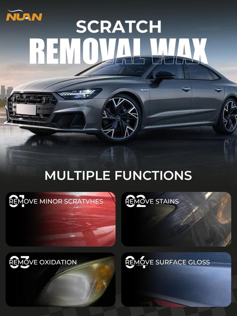 NUAN Car Scratch Repair Wax Paste, Scratch & Swirl Remover Polishing Compound, Restores Gloss & Clarity, Includes Applicator Pad & Towel — New Year Sale