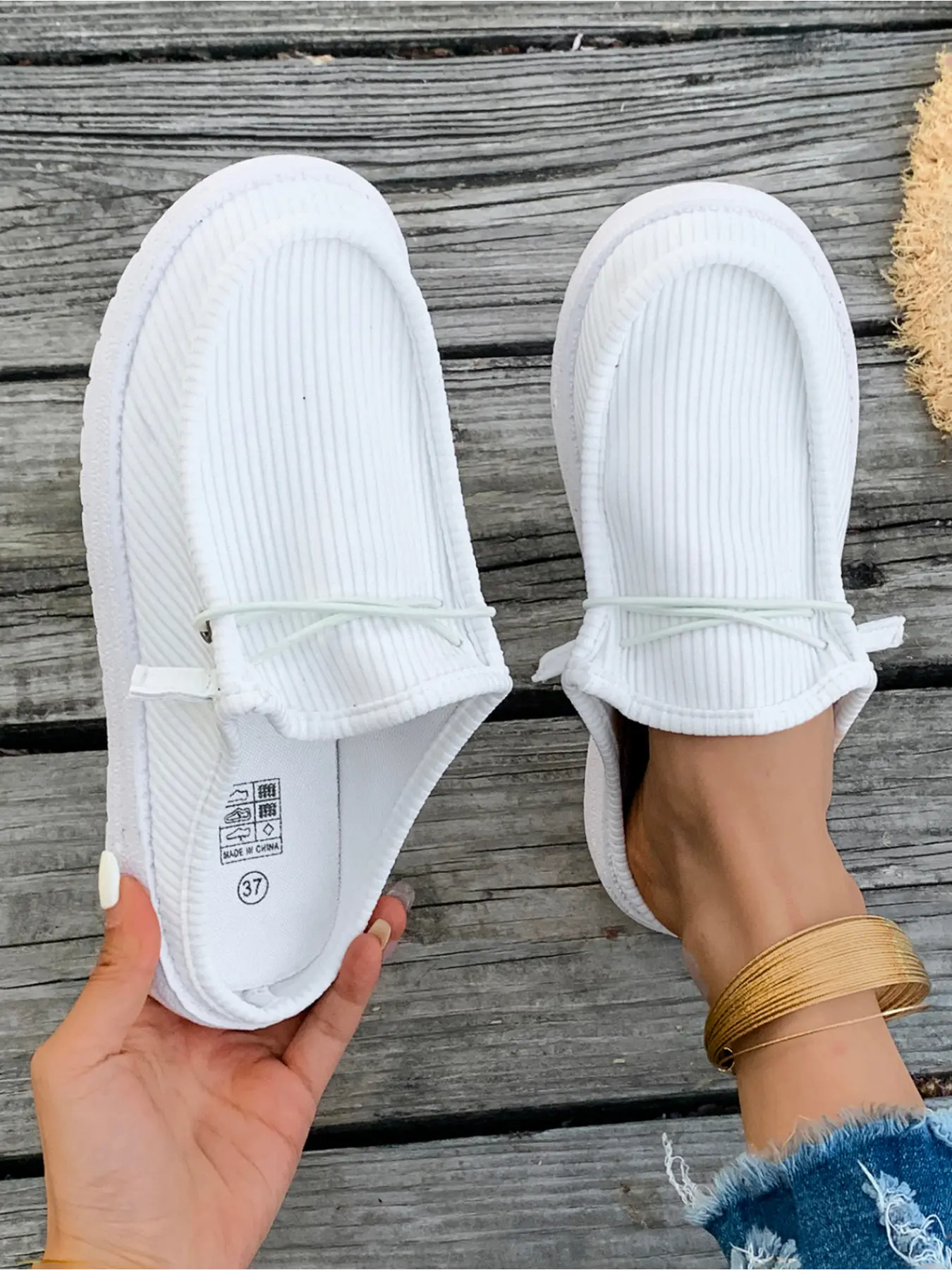 Women's Corduroy Mule Sneakers, Slip-On Backless Loafers, Comfortable Casual Shoes for Daily Wear, Multi Colors Available