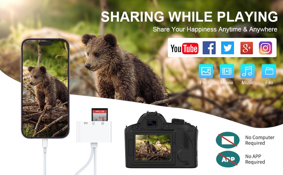 NextQube SD Card Reader for iPhone, Memory Card Reader with USB Camera Adapter, Viewer Supports SD & TF Card Micro SD Card Adapter for iPad , Phone Accessories office supply NextQube SD Card Reader for iPhone, Memory Card Reader with USB Camera Adapter, Viewer Supports SD & TF Card Micro SD Card Adapter for iPad , Phone Accessories office supply