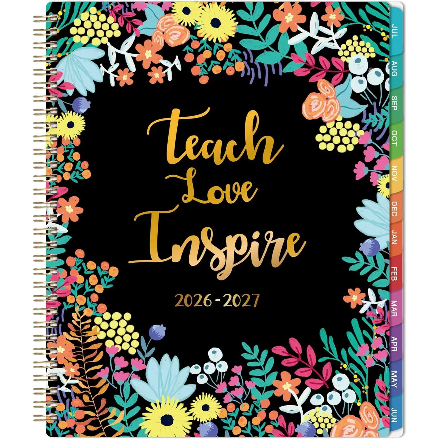 2026-2027 Teacher Academic Planner, July 2026-June 2027, 8.5in x 11in, Printed Lesson Plan Book with Monthly-Weekly Planning, Holidays Marked & Inspirational Quotes
