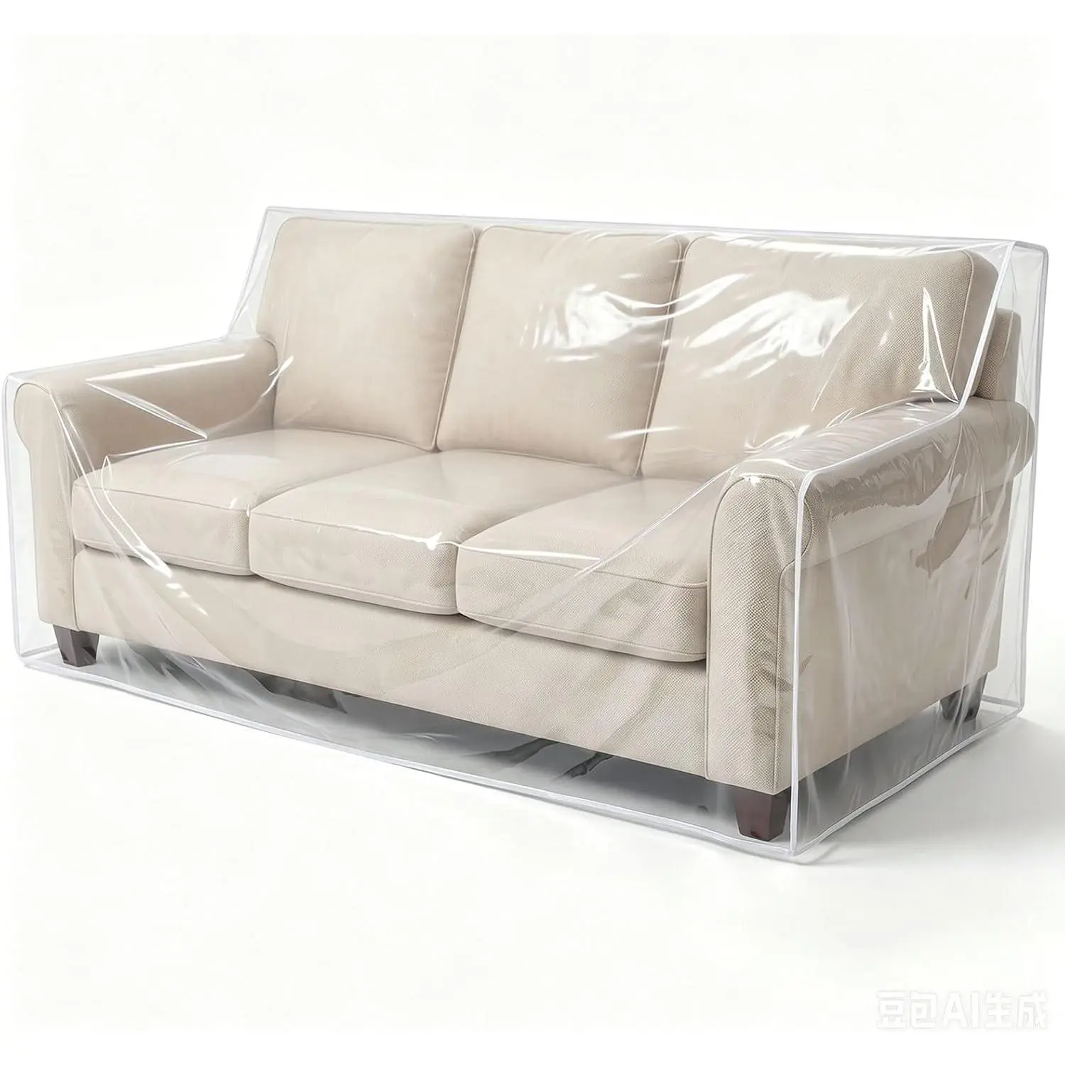 Plastic Couch Cover 96" W Heavy Duty Clear 3 Seat Sofa Covers, Thick Vinyl Plastic Cover for Protection Against Cat & Dog Clawing, Waterproof & Dustproof Sofa Protector for Storage and Moving