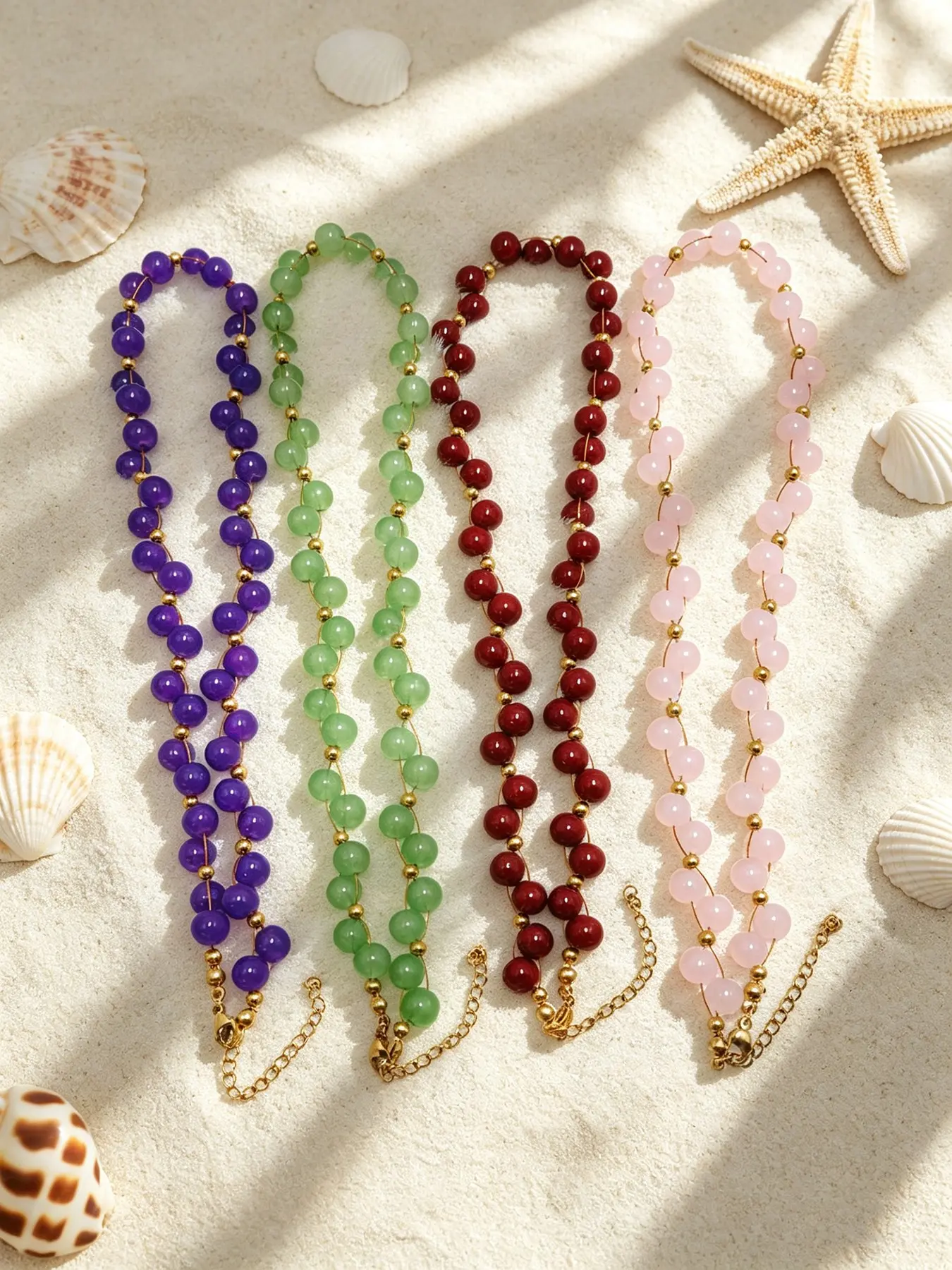 Bohemian Summer Dopamine Sweet Style Artificial Crystal Beaded Necklace, Crystal Jewellery, Fashion Layered Necklace, Perfect for Daily Wear and Gifting