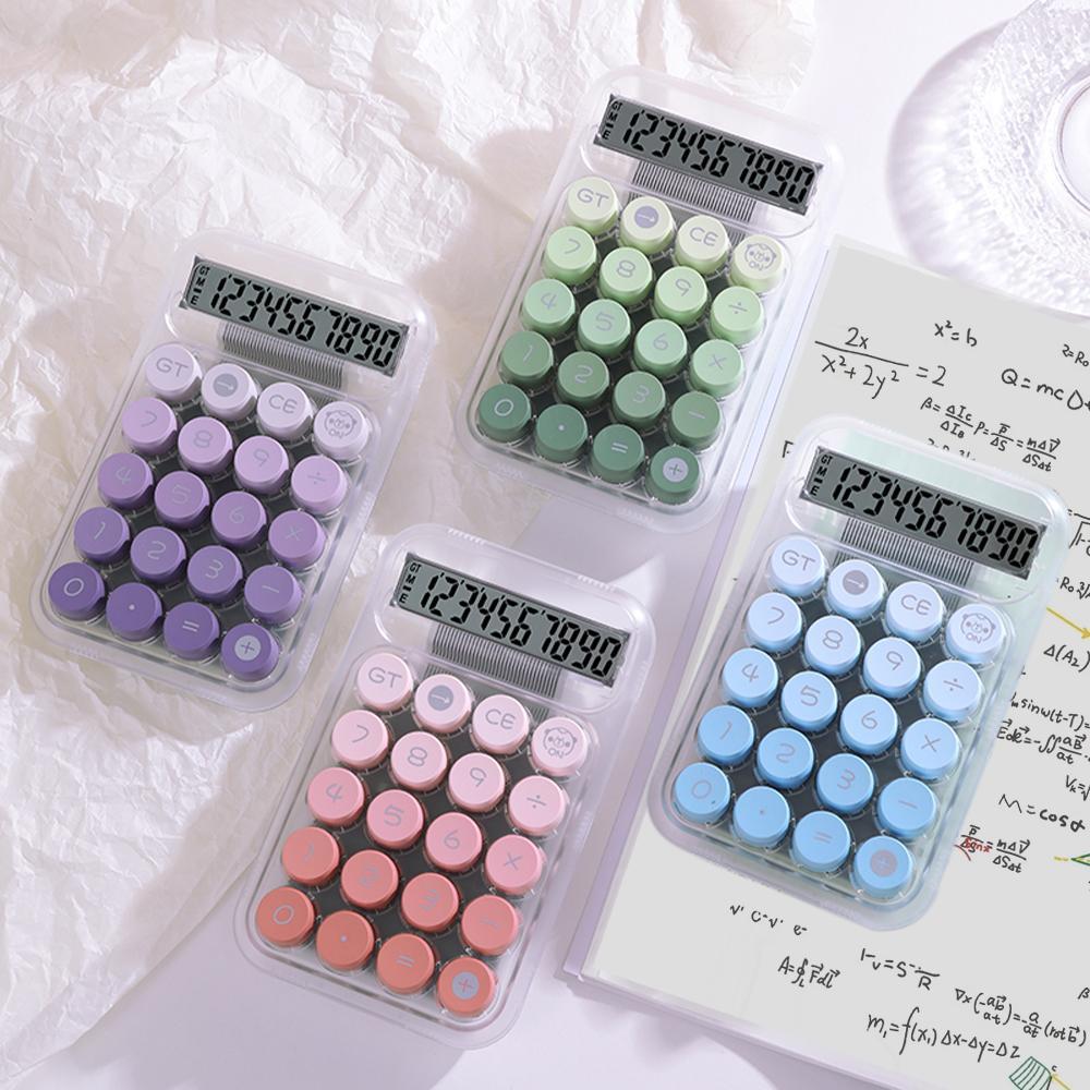 Circular Mechanical Desktop Calculator, Calculator with Display, 1 Count Battery Powered Calculator without Battery, Accounting Supplies for School Student Office