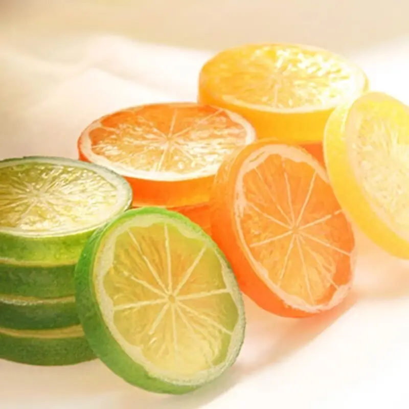 3pc Realistic Artificial Lemon Lime Slices, Ultra-Realistic Photography Props, Drink Cake Decorations, Food Model Accessories