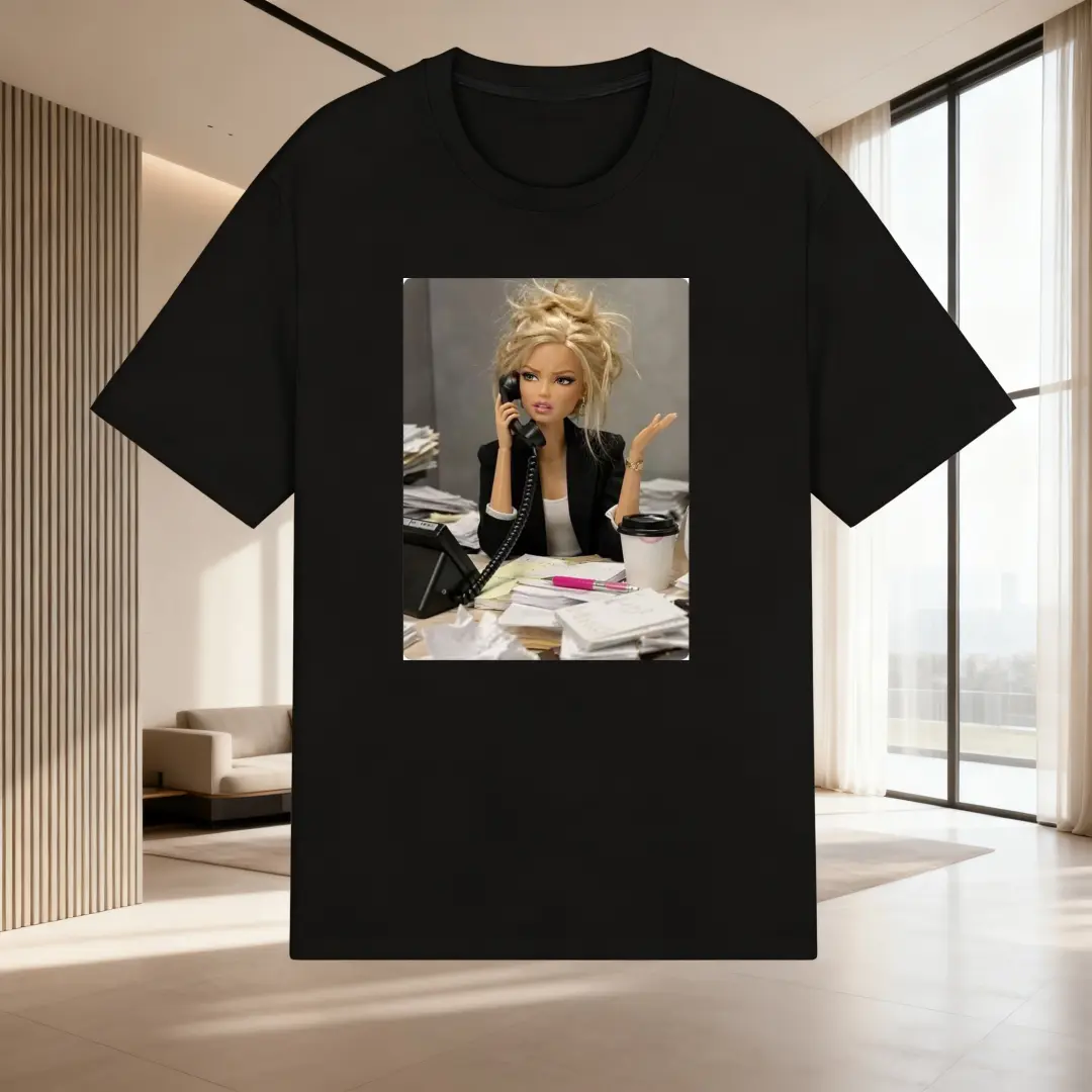 Corporate Girl Graphic T-Shirt, Office Doll Y2K Tee, Funny Work Life Meme Shirt, Vintage Streetwear Top for Women