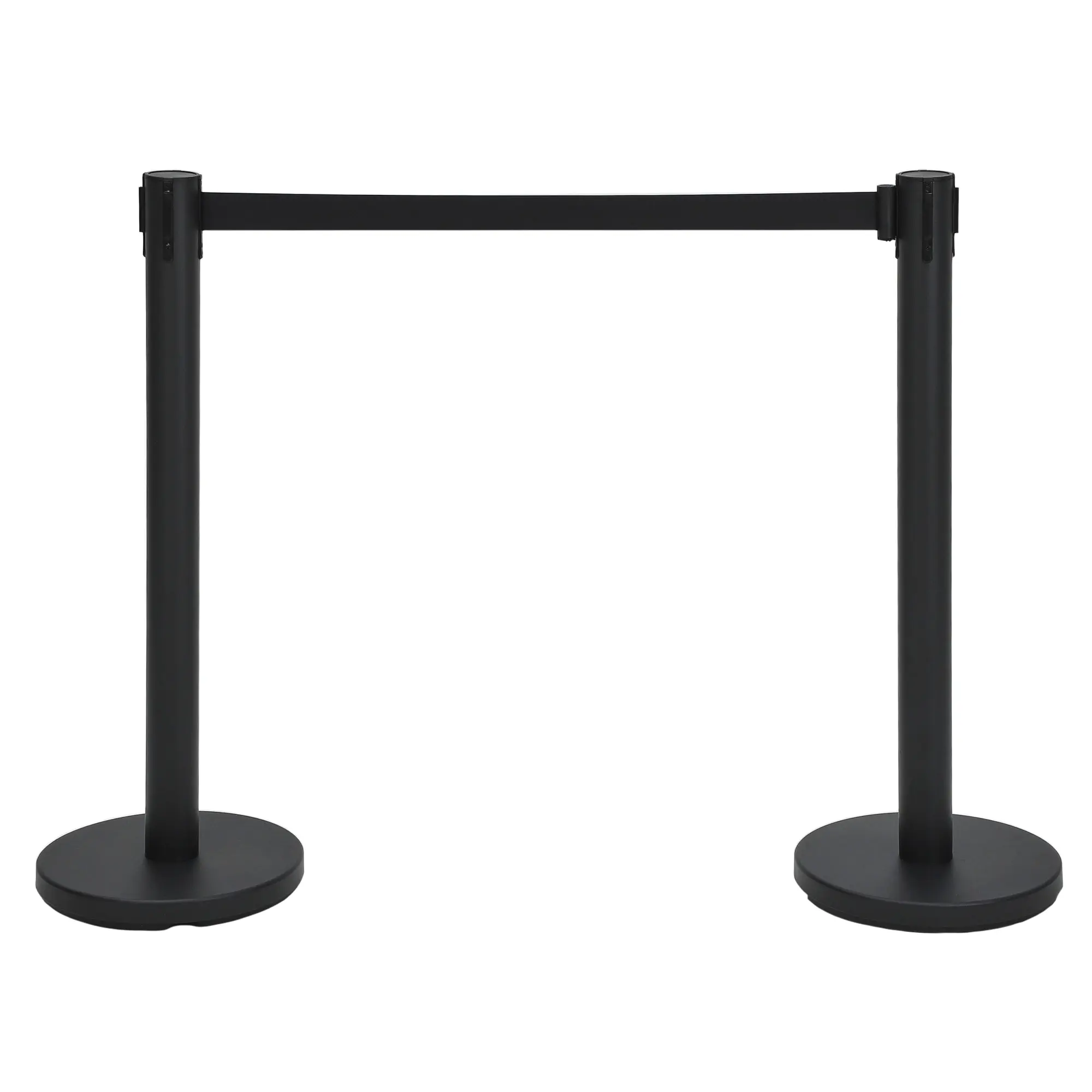 【GAOMON】2/4/6 Pack Crowd Control Stanchions with Retractable Belt, Heavy Duty Carbon Steel Queue Barrier, 4-Way Connector, Weighted Base for Bank Hotel Event Retail Store, Matte Black