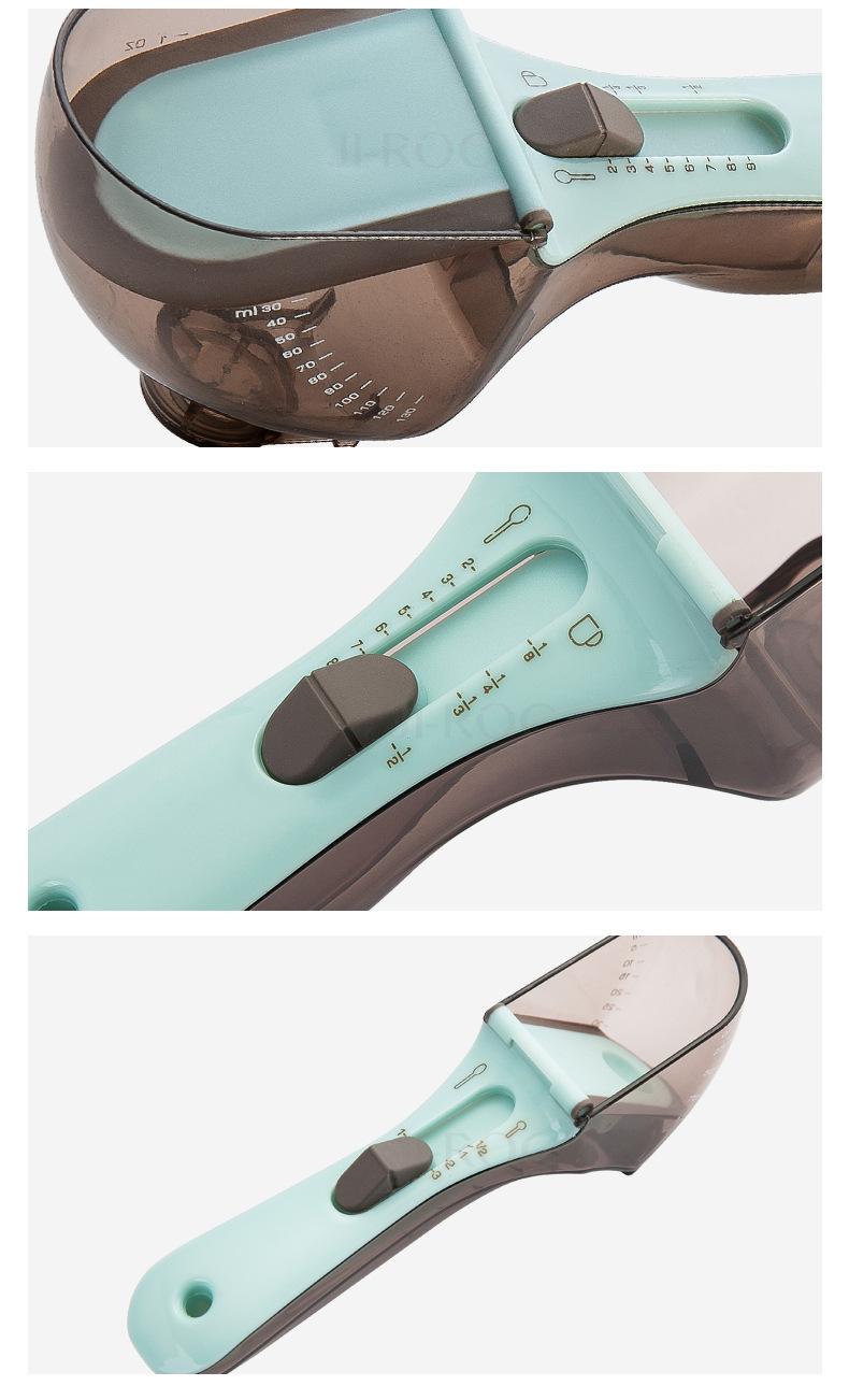 Adjustable measuring spoon, baking plastic measuring spoon, kitchen tool plastic graduated measuring spoon, adjustable measuring spoon set