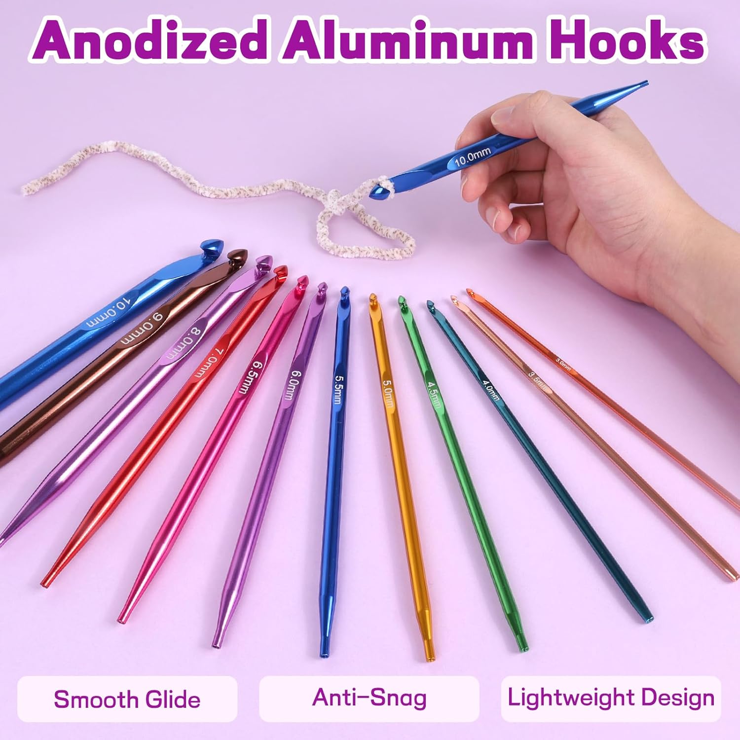 Interchangeable Tunisian Crochet Hooks Set - 12 Sizes (3.0-10mm) Crochet Hooks with 4 Cables, Accessories & Floral Storage Bag - Detachable Afghan Crochet Hook Kit Interchangeable Tunisian Crochet Hooks Set - 12 Sizes (3.0-10mm) Crochet Hooks with 4 Cables, Accessories & Floral Storage Bag - Detachable Afghan Crochet Hook Kit