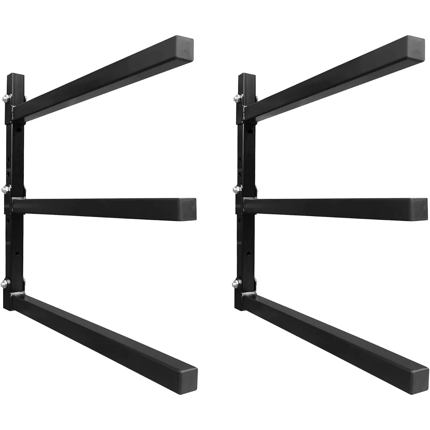 3-Level Foldable Lumber Storage Rack Collapsible Wall Mount Metal, 3-Tiered Heavy Duty Indoor Garage  Organizer, Outdoor Adjustable Steel Multipurpose Workshop Shelf, Holds up to 330Lbs