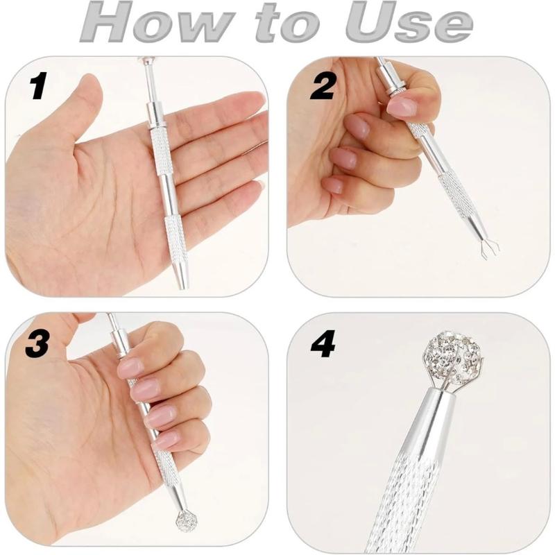 Piercing Tager Ball Grabber Tool Stainless Steel Pearl Grabber Pick Up Tools Prong Holder for Changing Jewelry Diamond Claw Tweezers Piercing Assistant Pen