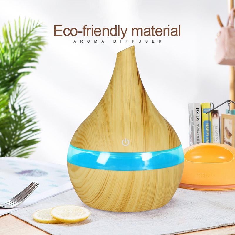 Portable, 300ml quiet Usb humidifier with night light in 7 colors, free essential oils, can be timed, remote desk, nursery, car travel