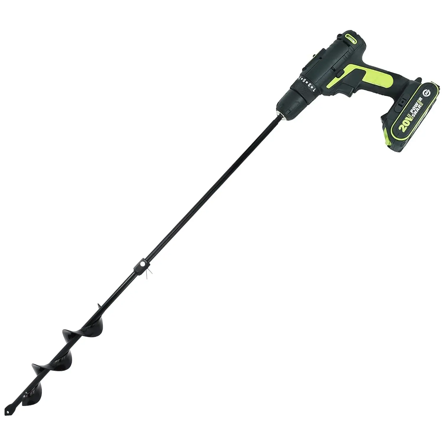 Auger  Hole Digger 3" Wide 32" Deep - Earth Auger - Trench Digger - Hole Digger Tool for Fence Posts - Electric  Hole Digger Handles