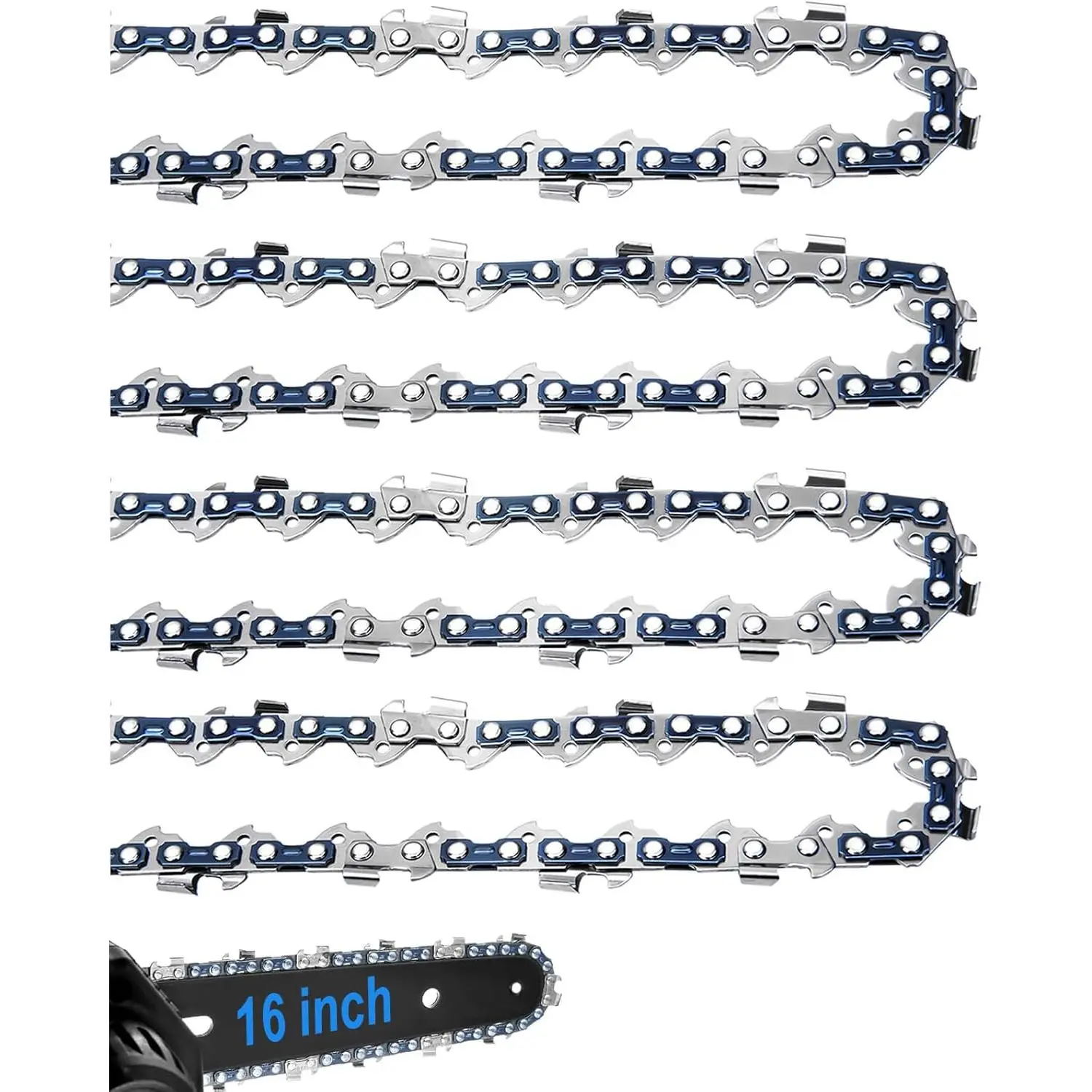 16 Inch  Chains,  Chain 16 inch, 3/8" LP Pitch, .050" Gauge, 56 Drive Links, 16 Chainsaws Chain Compatible with STIHL Echo Ryobi Ego  Oregon Chain  Chains(4Pack)