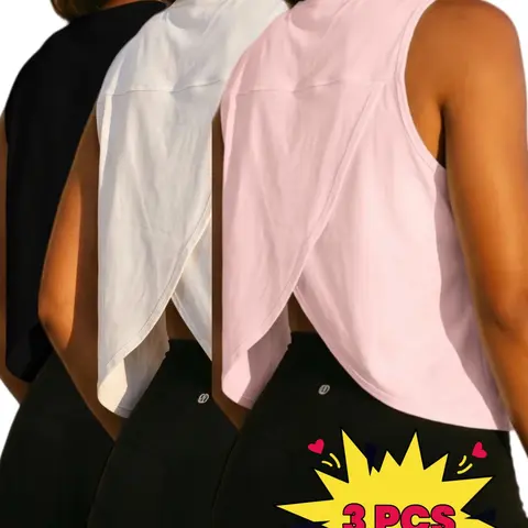 3-Pack Women's Summer Sports Tank Tops, Quick-Dry Yoga Vest, Breathable Sleeveless Workout Shirt, Loose Fit for Daily Wear, Workout Vests
