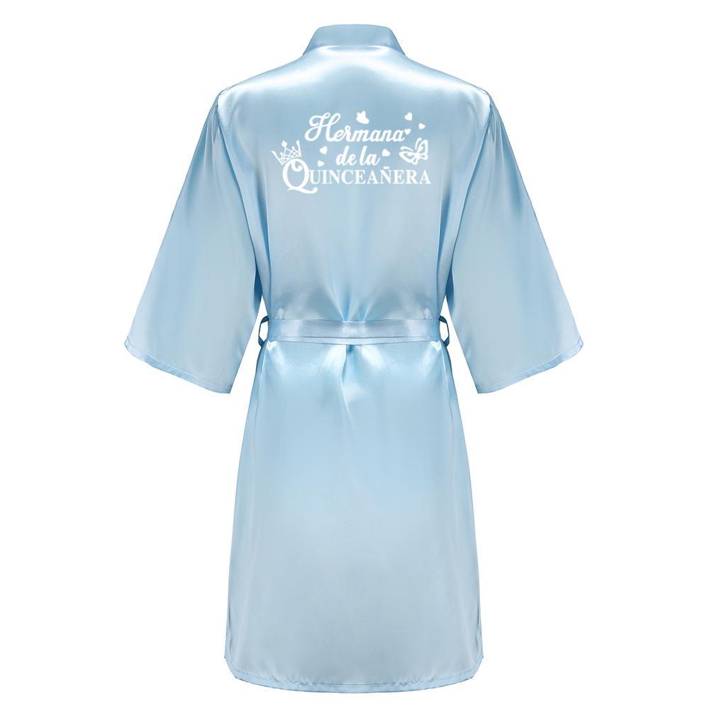 Princess Sweet 15 Years Girl Birthday Party Robes Quinceanera Robe Mis XV Bathrobe Silkly Nightgown