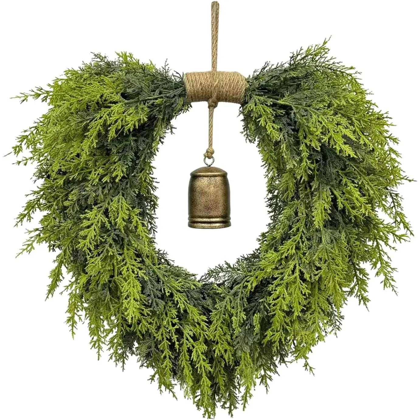 20" Heart-Shaped Wreath for Front Door – Faux Greenery with Rustic Bell – Waterproof & Fade-Resistant Christmas Decor for Porch, Holiday Wall or Indoor Usefidget toys
